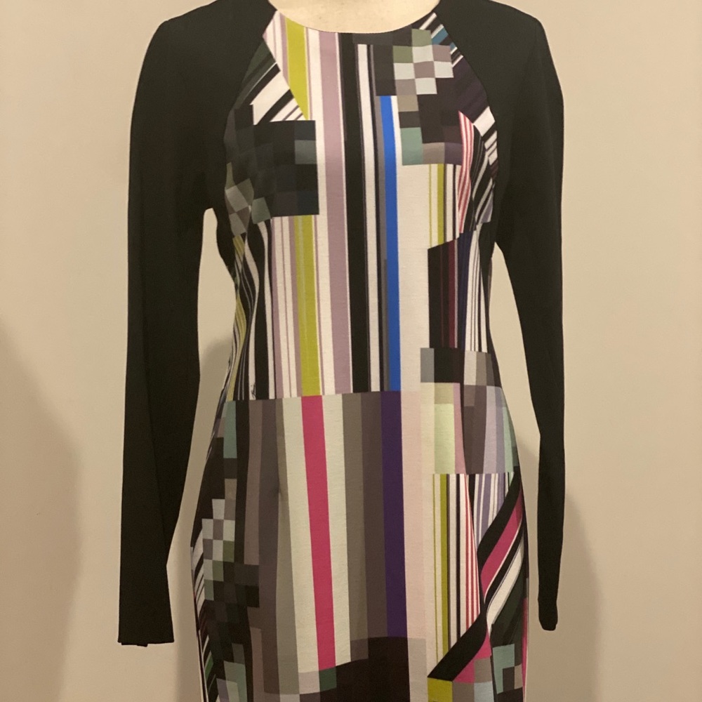 Trina Turk Jersey Long Sleeve Sheath Dress in Geometric Print (10)